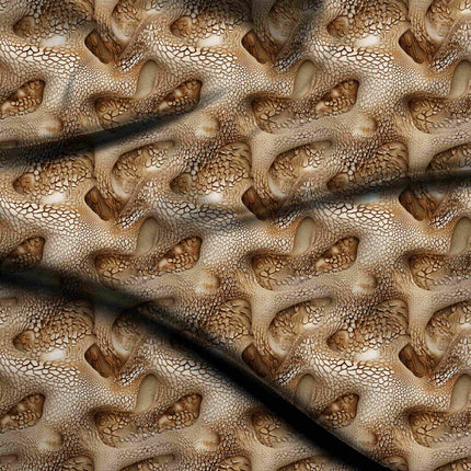 mocha brown animal digital print fabric texture — medium scale closeup
