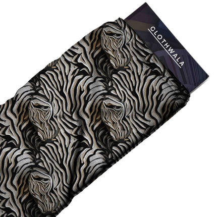 jet black animal all-over print pattern — medium scale repeat layout
