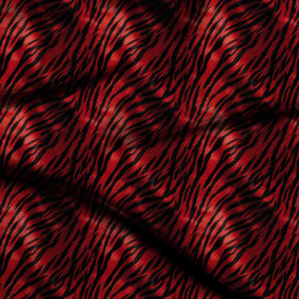 crimson red animal digital print fabric texture — large scale closeup