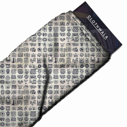 ivory cream ethnic all-over print pattern — medium scale repeat layout