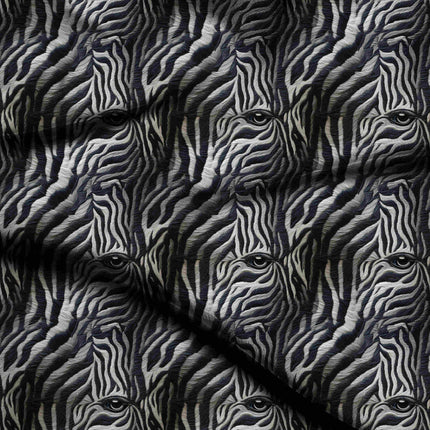 jet black animal digital print fabric texture — medium scale closeup