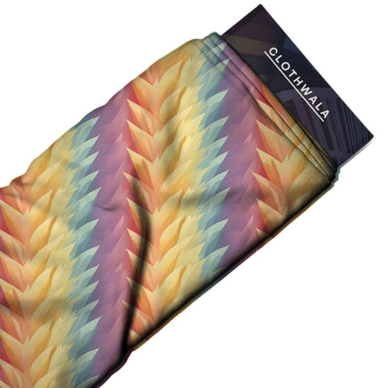 sunset orange abstract fabric detail — matte finish digital print closeup