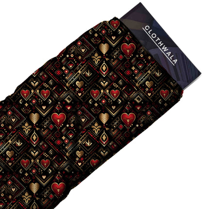 jet black geometric all-over print pattern — medium scale repeat layout