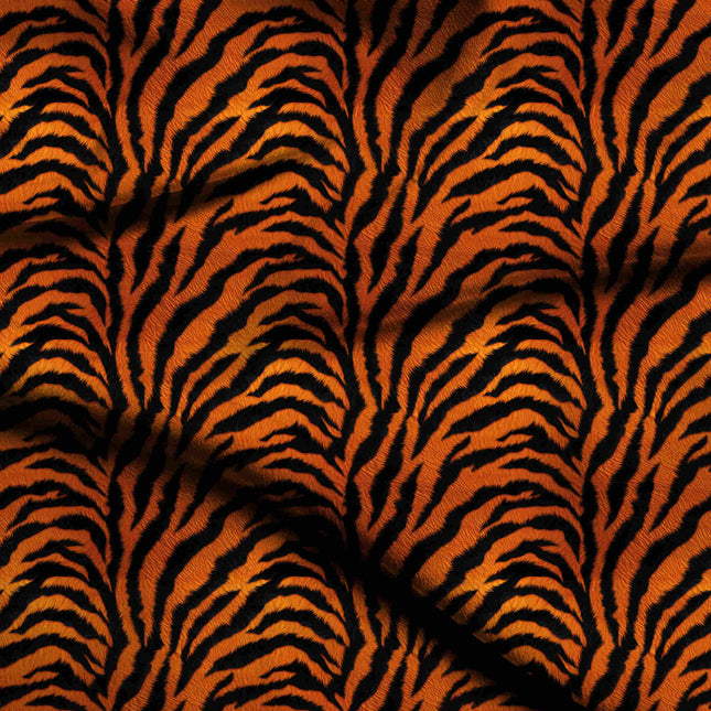 saffron orange animal digital print fabric texture — large scale closeup