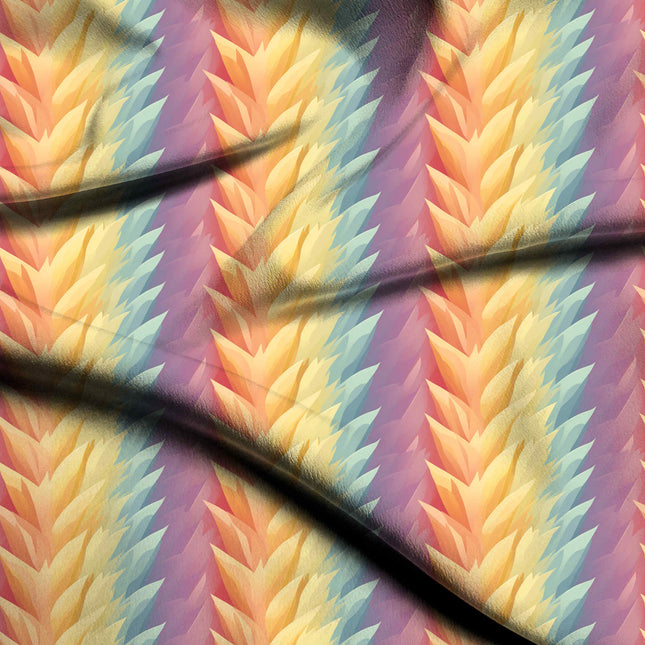 sunset orange abstract digital print fabric texture — medium scale closeup