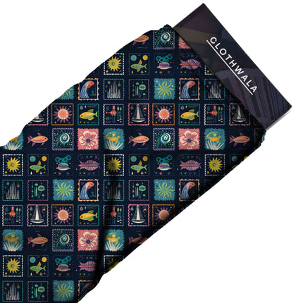 midnight blue other print fabric draped — shirt styling