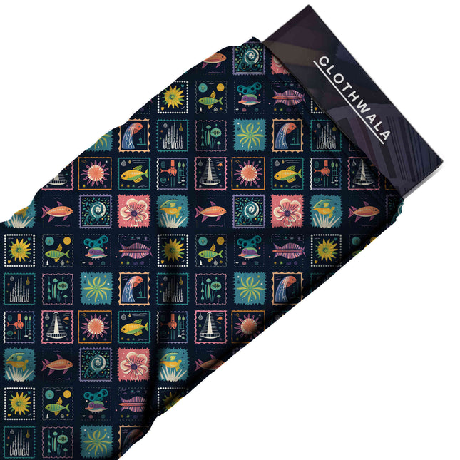midnight blue other print fabric draped — shirt styling