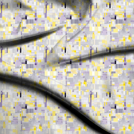 pale yellow geometric all-over print pattern — medium scale repeat layout