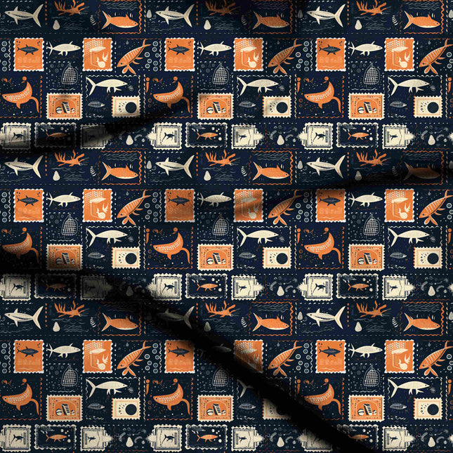 midnight blue other digital print fabric texture — medium scale closeup