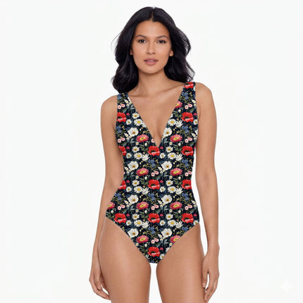 Navy Blue Floral Digital Print Fabric for Set | Urban Festival Wear - Image 2
