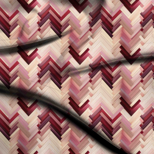 burgundy geometric print fabric draped — kaftan styling