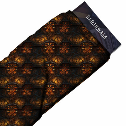 dark charcoal floral all-over print pattern — medium scale repeat layout