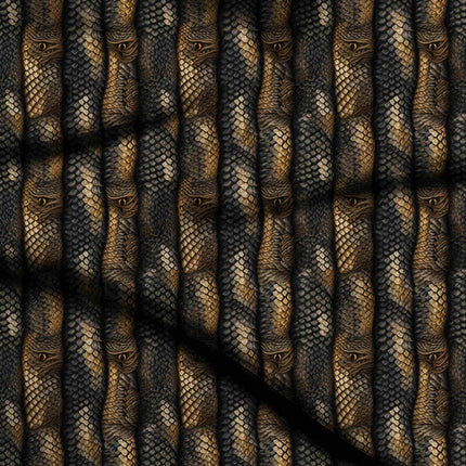 dark brown animal digital print fabric texture — medium scale closeup