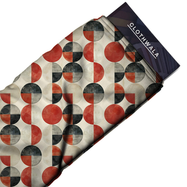 ivory cream geometric print fabric draped — kurta styling