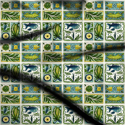 teal blue other digital print fabric texture — medium scale closeup