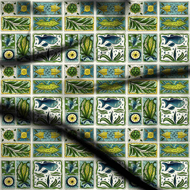 teal blue other digital print fabric texture — medium scale closeup
