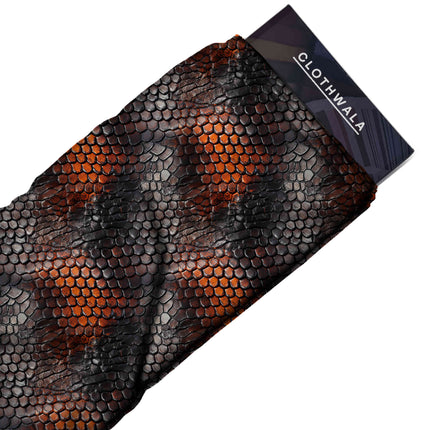 charcoal black animal print fabric draped — jacket styling