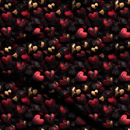 crimson red geometric digital print fabric texture — medium scale closeup