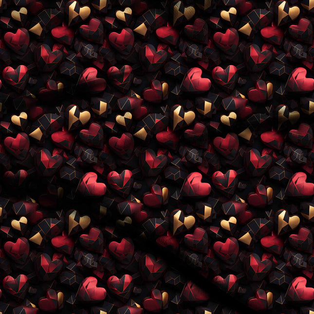 crimson red geometric digital print fabric texture — medium scale closeup