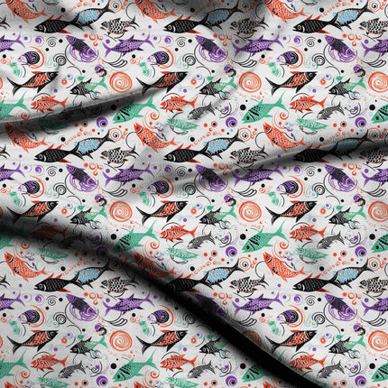 persimmon orange animal fabric detail — textured finish digital print closeup