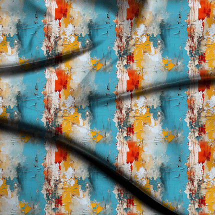 teal blue abstract digital print fabric texture — large scale closeup