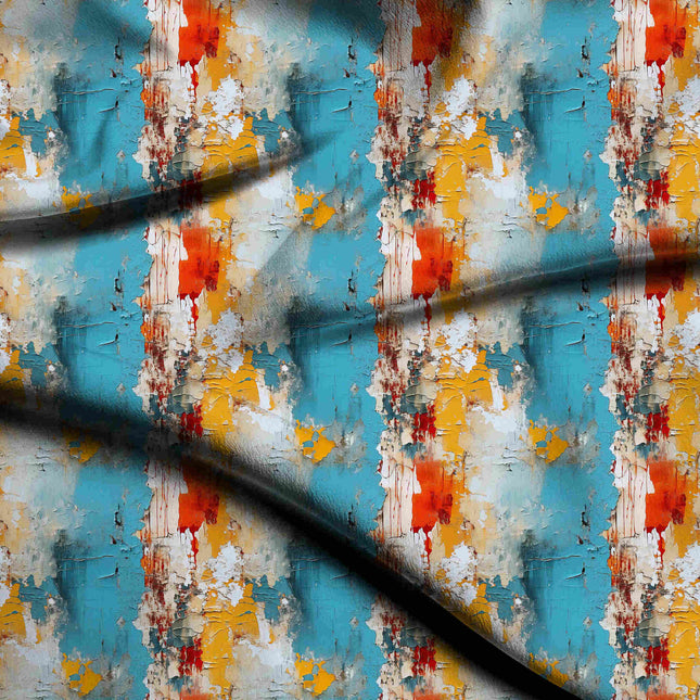 teal blue abstract digital print fabric texture — large scale closeup