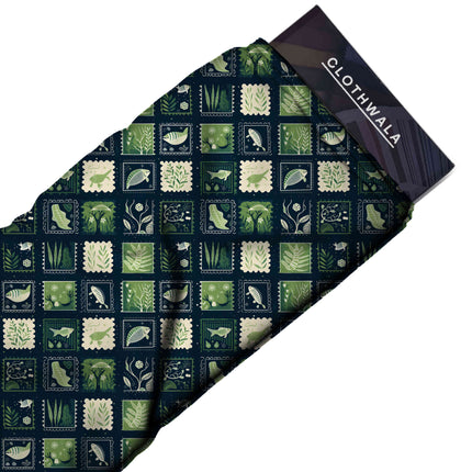forest green other fabric detail — matte finish digital print closeup
