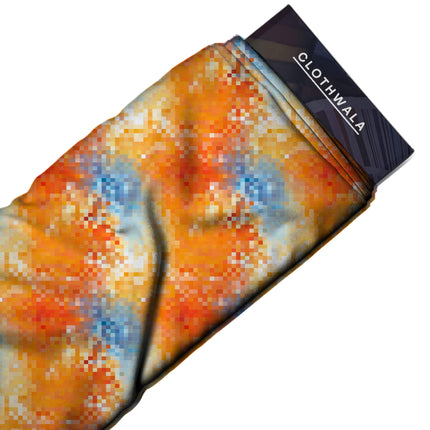 tangerine orange abstract fabric detail — matte finish digital print closeup