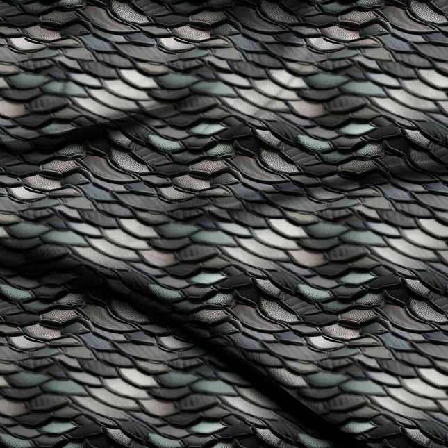 jet black animal digital print fabric texture — medium scale closeup