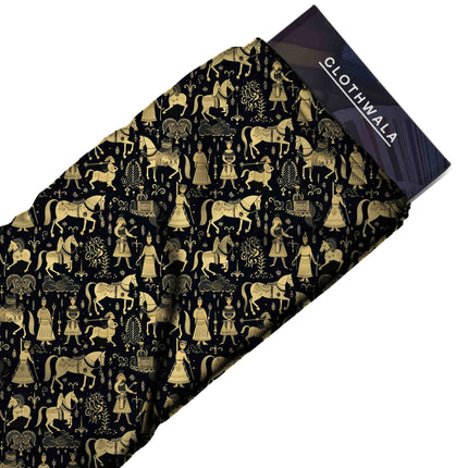 ivory cream ethnic all-over print pattern — medium scale repeat layout