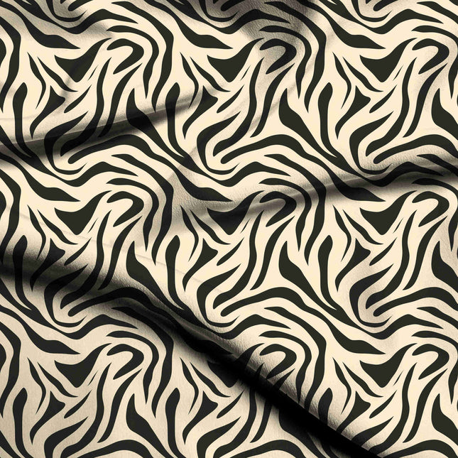 jet black animal digital print fabric texture — medium scale closeup