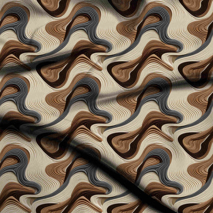espresso brown abstract digital print fabric texture — large scale closeup