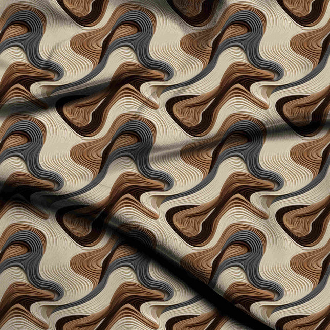 espresso brown abstract digital print fabric texture — large scale closeup