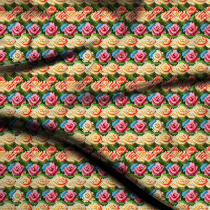 dusty rose floral all-over print pattern — medium scale repeat layout