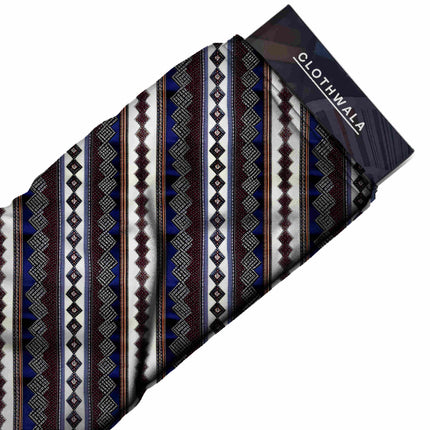 cobalt blue geometric print fabric draped — palazzo set styling