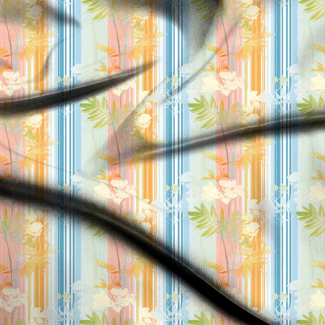 dusty rose floral digital print fabric texture — medium scale closeup