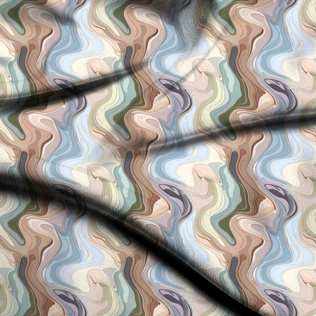 dusty blue abstract digital print fabric texture — medium scale closeup