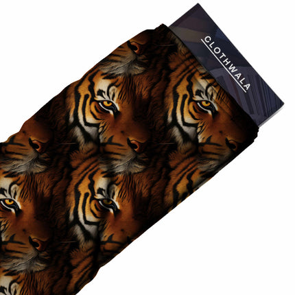 burnt sienna animal all-over print pattern — large scale repeat layout