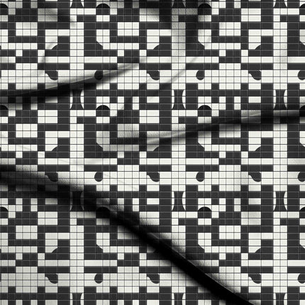 ivory cream geometric fabric detail — matte finish digital print closeup