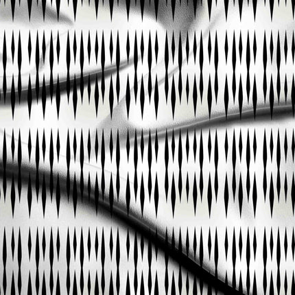 jet black geometric digital print fabric texture — medium scale closeup