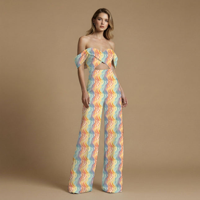 pale aqua abstract print fabric draped — blouse styling