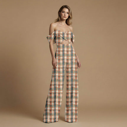 ivory cream checks digital print fabric texture — medium scale closeup