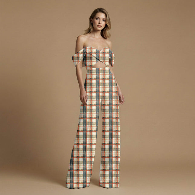 ivory cream checks digital print fabric texture — medium scale closeup