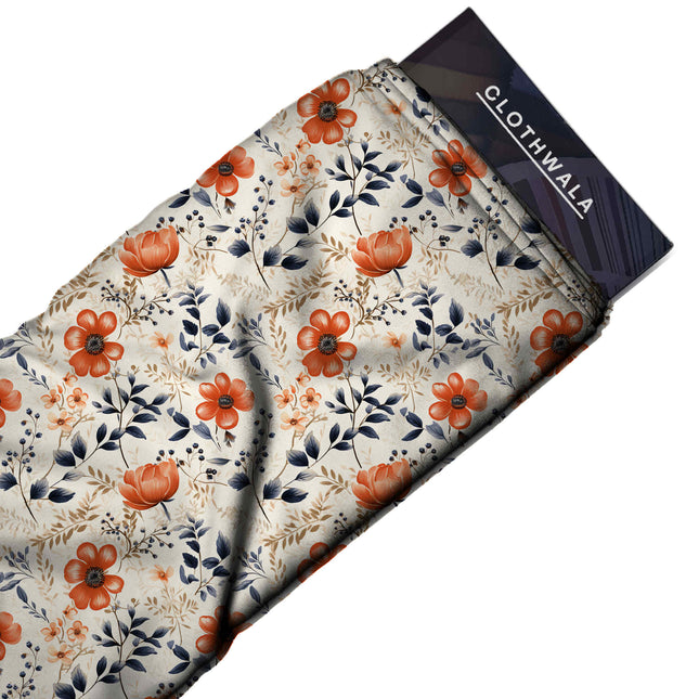 ivory cream floral print fabric draped — maxi dress styling