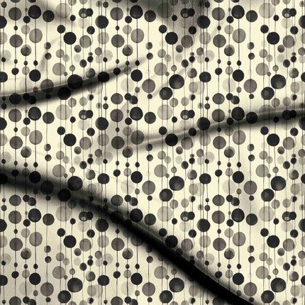 ivory cream polka digital print fabric texture — medium scale closeup