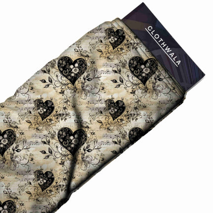 jet black floral fabric detail — matte finish digital print closeup