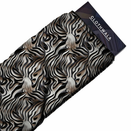 jet black animal all-over print pattern — oversized scale repeat layout