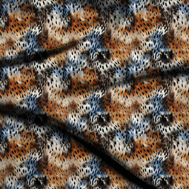 burnt sienna animal digital print fabric texture — fine scale closeup