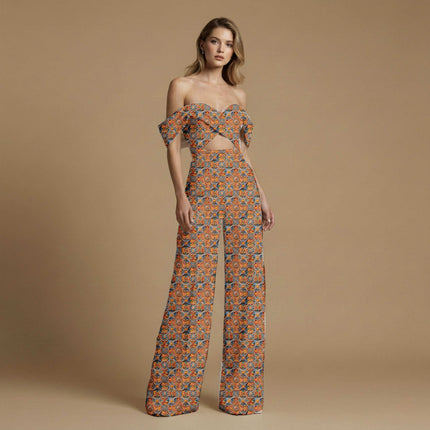 burnt sienna other fabric detail — embossed finish digital print closeup