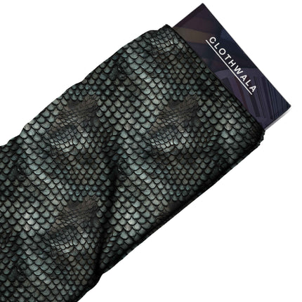 charcoal black animal fabric detail — textured finish digital print closeup